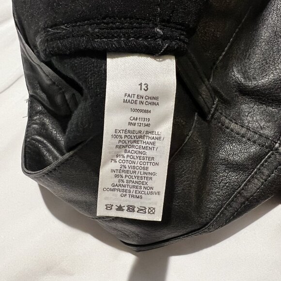NWT Garage Women's Pantalon Straight Faux Leather Pants size 13 Washed black - Picture 8 of 11